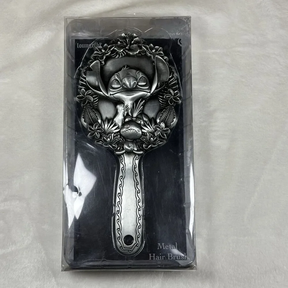 NEW Loungefly‎ Disney Lilo & Stitch Metal Hair Brush Silver Gothic Hawaiian Rare
